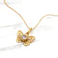 Cadena eslabón limado 50 cm con mariposa circon Oro 18k - Miniatura 5
