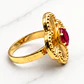 Anillo flor tallada rubí Oro 18k - Miniatura 4