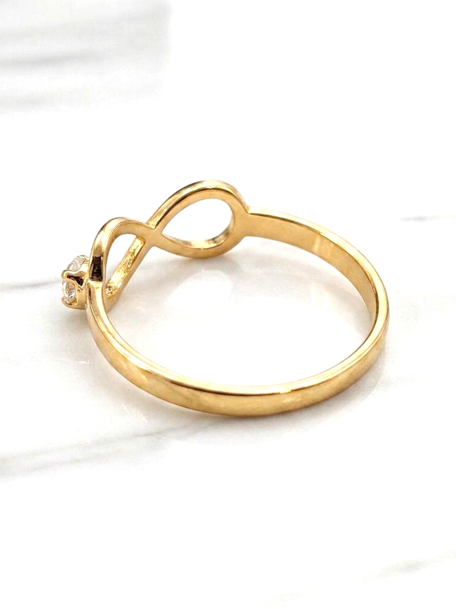 Anillo silueta infinito circón Oro 18k 4