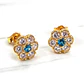 Aros rosa aguamarina y circónes grandes Oro 18k - Miniatura 4