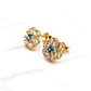 Aros rosa aguamarina y circónes grandes Oro 18k - Miniatura 2