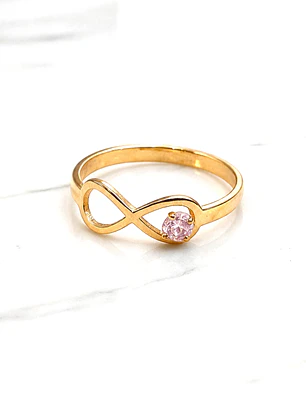 Anillo silueta infinito rosa de Francia Oro 18k