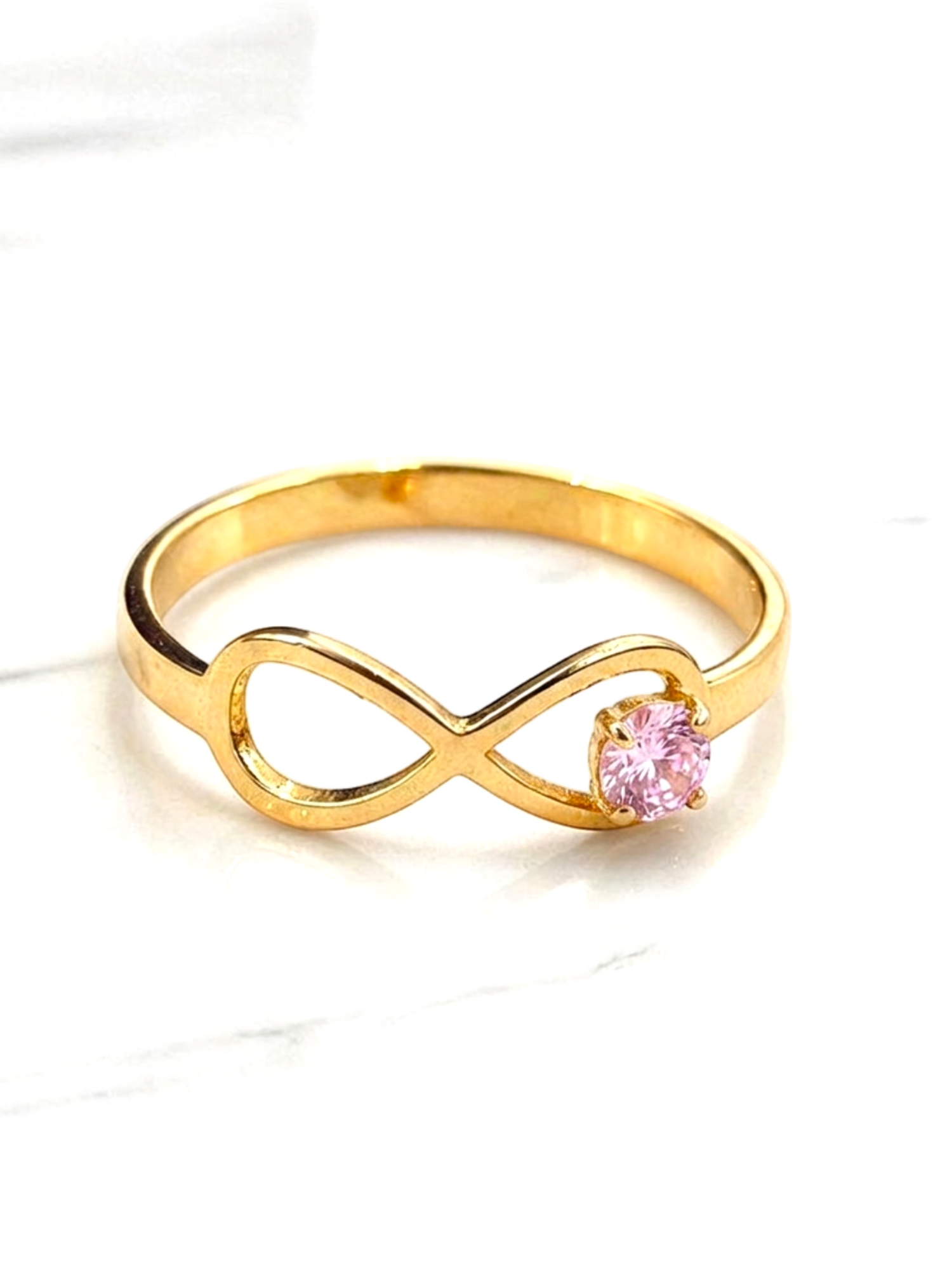 Anillo silueta infinito rosa de Francia Oro 18k 1