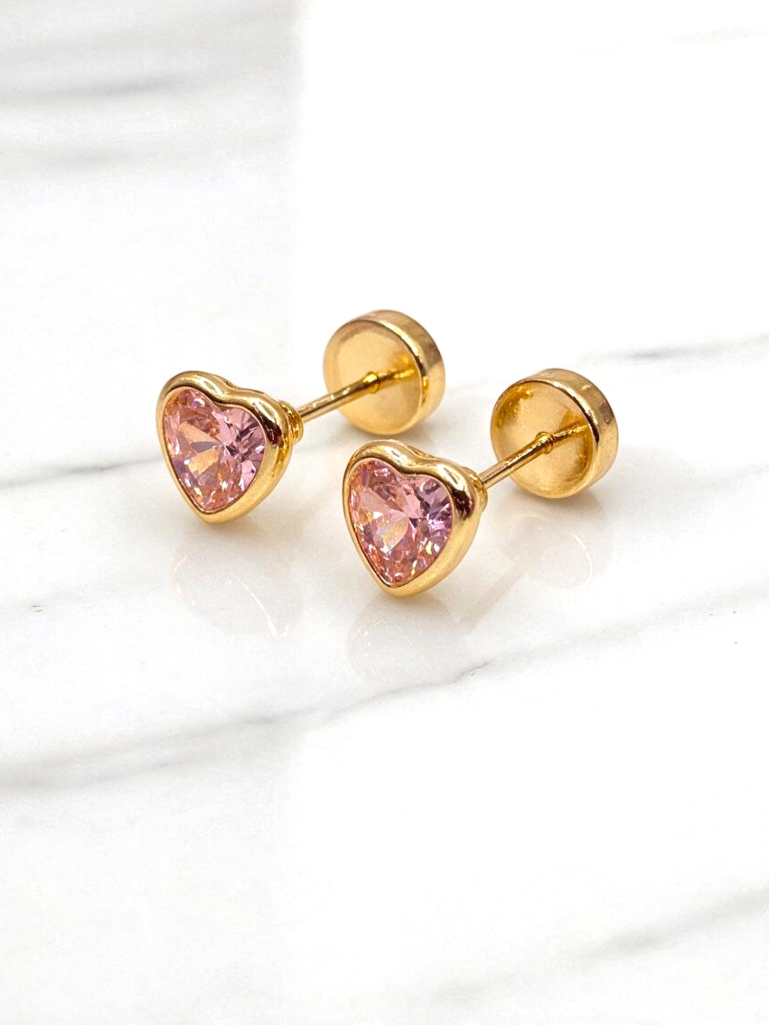 Aros corazón Rosa de Francia 5 mm oro 18k 2