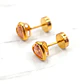 Aros corazón Rosa de Francia 5 mm oro 18k - Miniatura 3