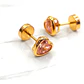 Aros corazón Rosa de Francia 5 mm oro 18k - Miniatura 4
