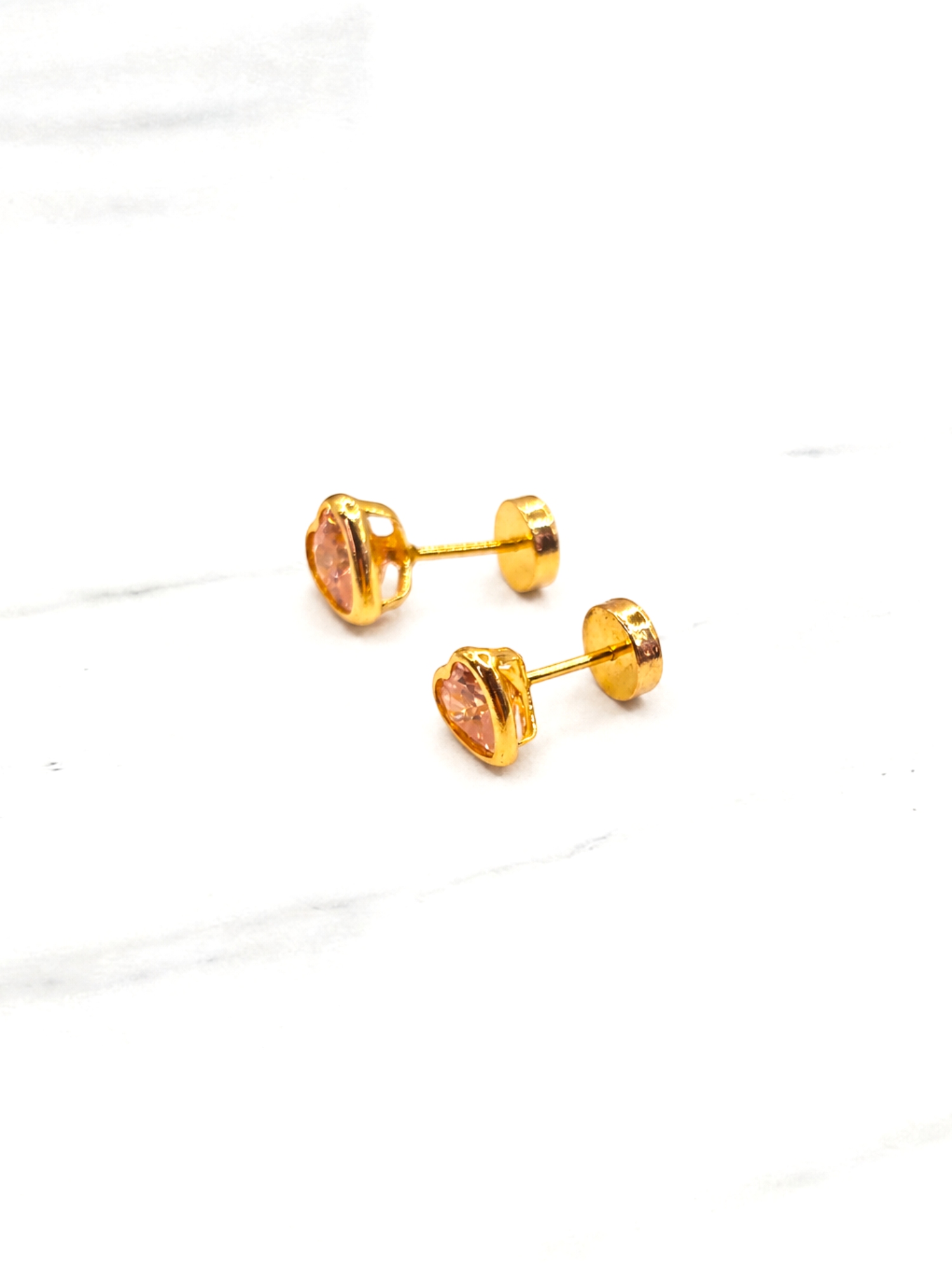Aros corazón Rosa de Francia 5 mm oro 18k 6