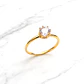 Anillo solitario 8 grifas circón Oro 18k - Miniatura 4