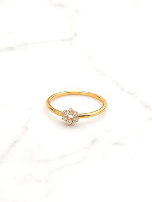Anillo estrella con circones Oro 18k