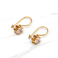 Aros chatón Italiano con gancho circon grandes Oro 18k - Miniatura 2