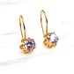Aros chatón Italiano con gancho circon grandes Oro 18k - Miniatura 3