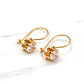 Aros chatón Italiano con gancho circon grandes Oro 18k - Miniatura 4