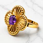Anillo flor tallada amatista Oro 18k - Miniatura 3