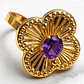 Anillo flor tallada amatista Oro 18k - Miniatura 1