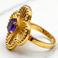 Anillo flor tallada amatista Oro 18k - Miniatura 4