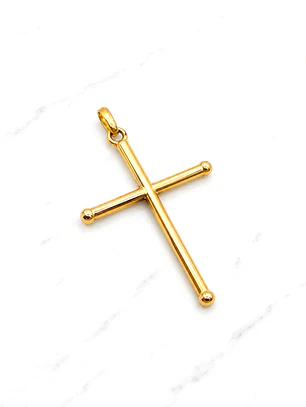 Colgante Cruz tubo Oro 18k
