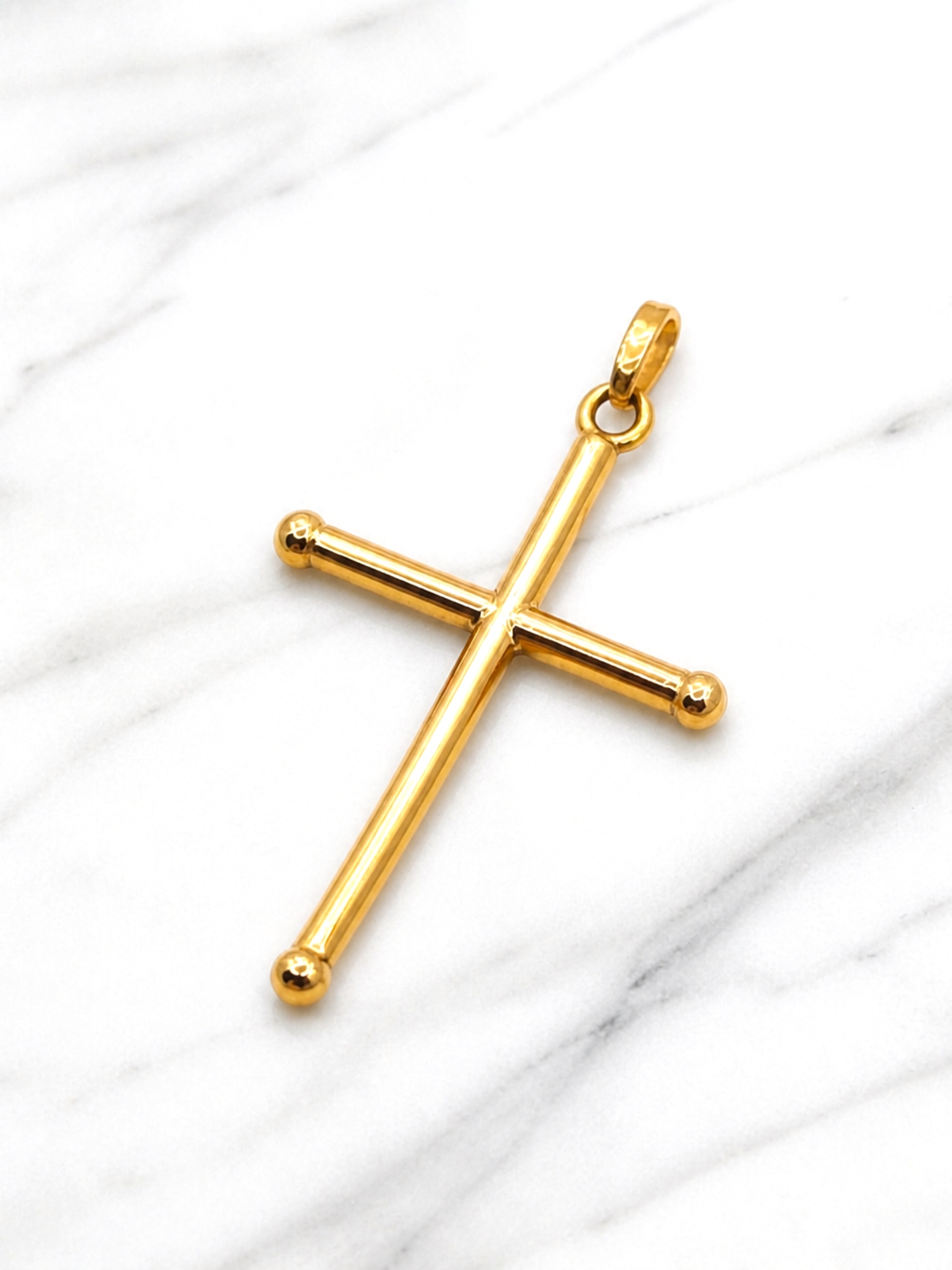 Colgante Cruz tubo Oro 18k 3