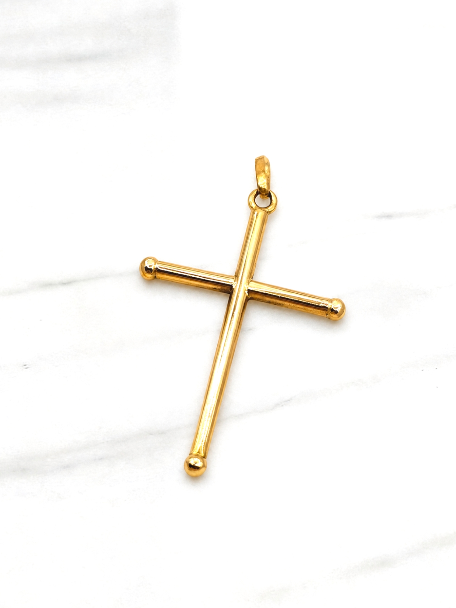 Colgante Cruz tubo Oro 18k 4