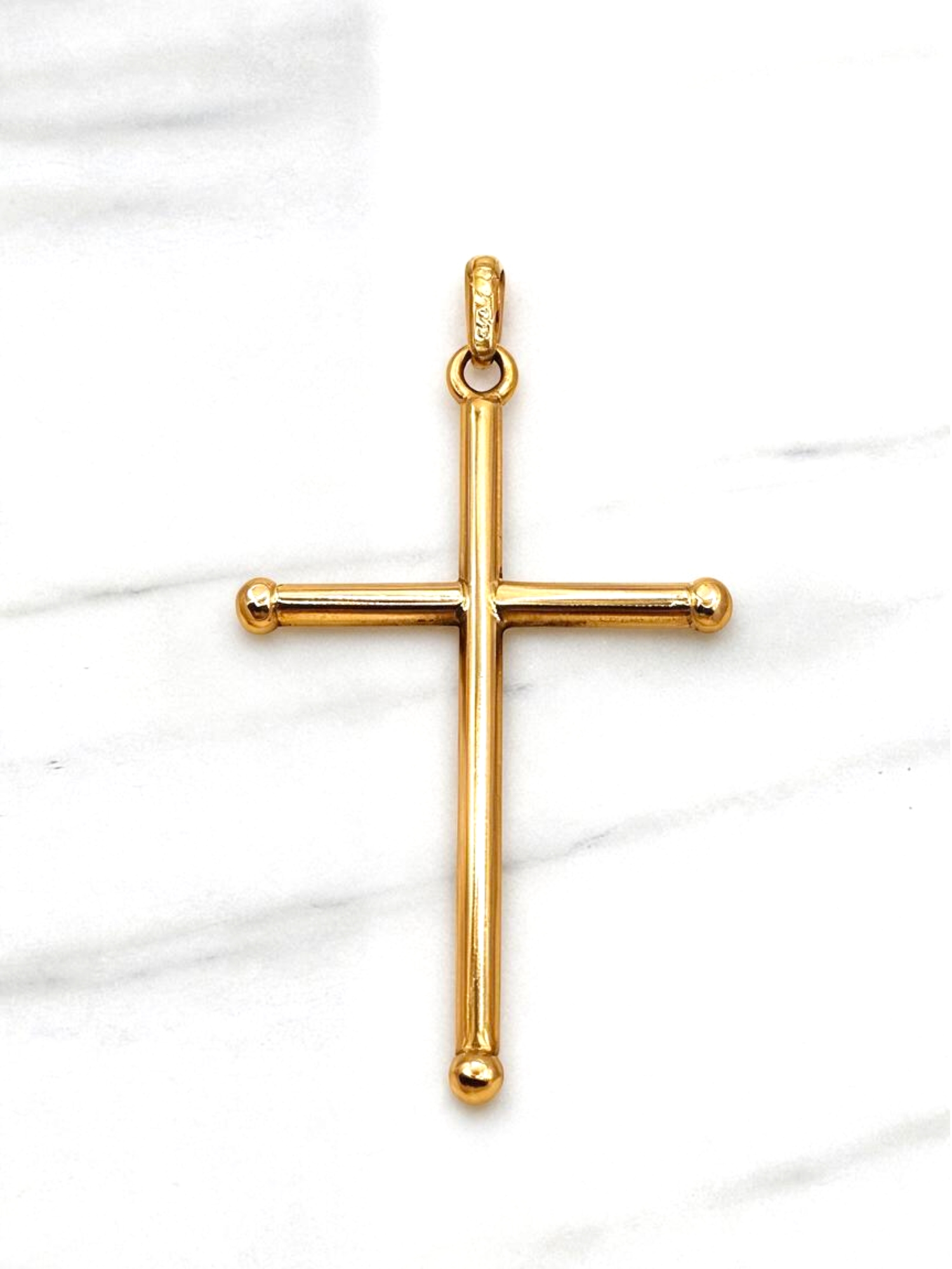 Colgante Cruz tubo Oro 18k 5