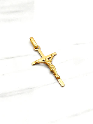 Colgante Cruz Cristo 3 cm Oro 18k 