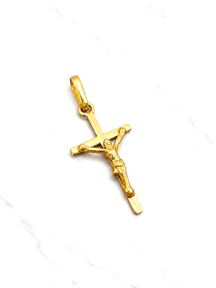 Colgante Cruz Cristo 3 cm Oro 18k 