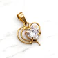 Colgante siluetas corazón Circón Oro 18k  - Miniatura 1
