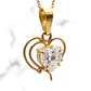 Colgante siluetas corazón Circón Oro 18k  - Miniatura 4