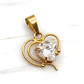 Colgante siluetas corazón Circón Oro 18k  - Miniatura 5