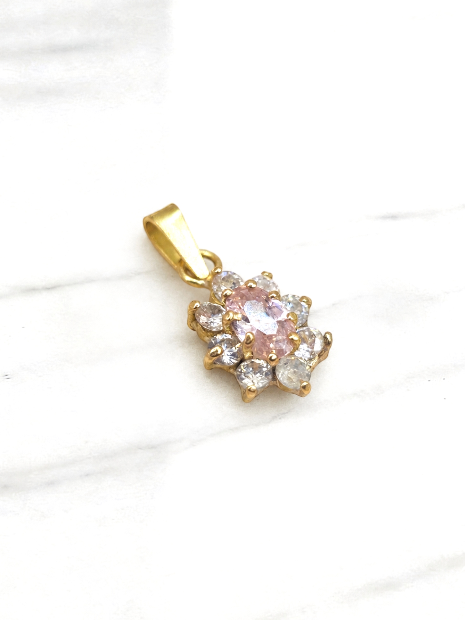 Colgante lady circónes y rosa de francia mediano Oro 18k 3