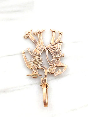 Colgante pareja huasos Oro 18k