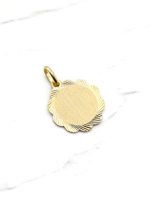 Colgante disco flor Oro 18k