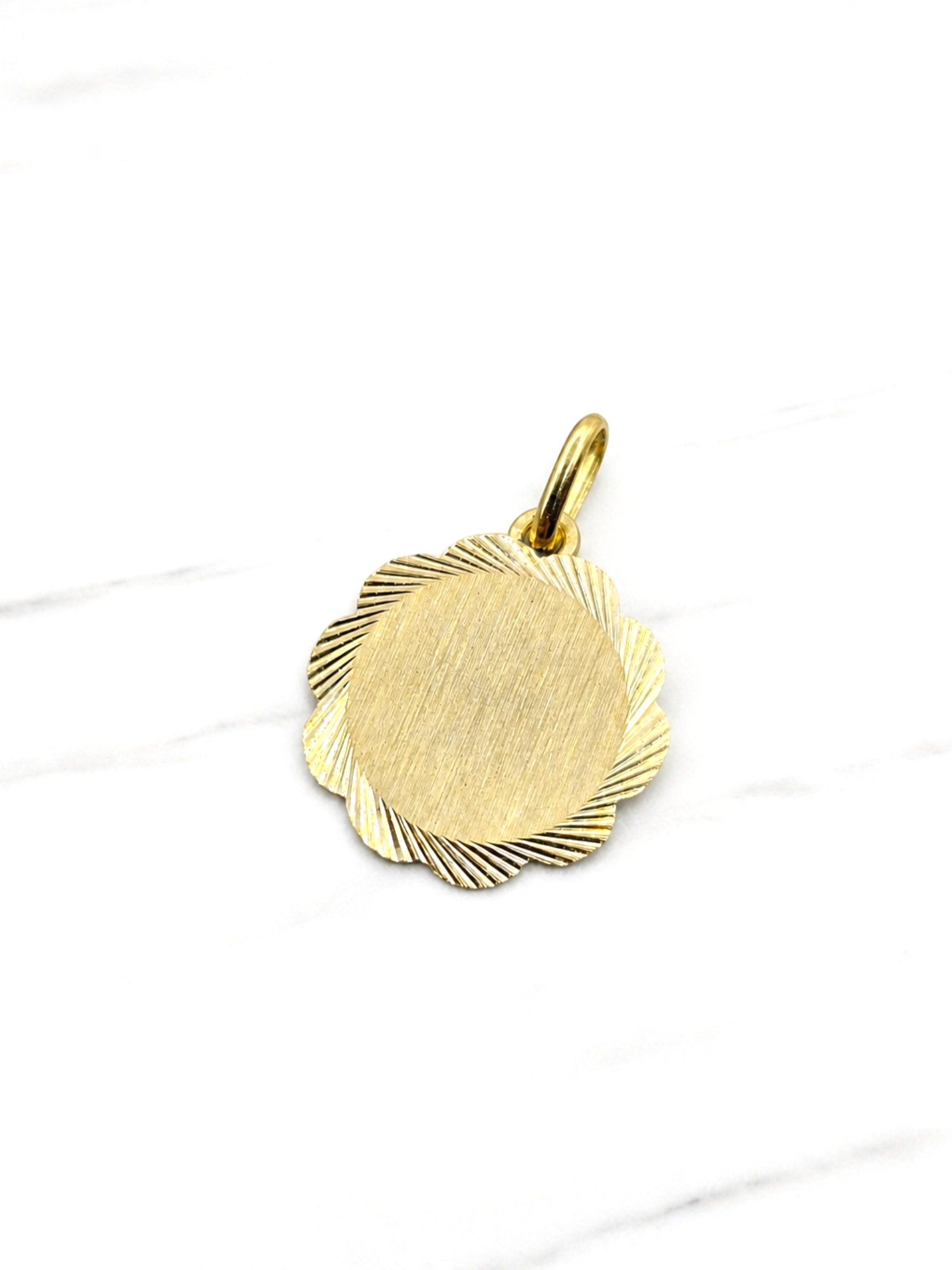 Colgante disco flor Oro 18k 3