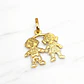 Colgante niña y niño mediano Oro 18k - Miniatura 3