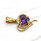 Colgante corazón amatista mediano Oro 18k - Miniatura 1