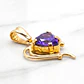 Colgante corazón amatista mediano Oro 18k - Miniatura 2