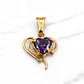 Colgante corazón amatista mediano Oro 18k - Miniatura 3