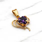 Colgante corazón amatista mediano Oro 18k - Miniatura 4