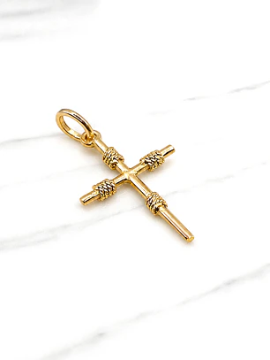 Colgante cruz nudos grande Oro 18k
