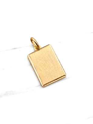 Colgante placa tallada bordes Oro 18k