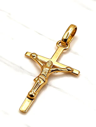Colgante Cruz Cristo 4 cm Oro 18k 