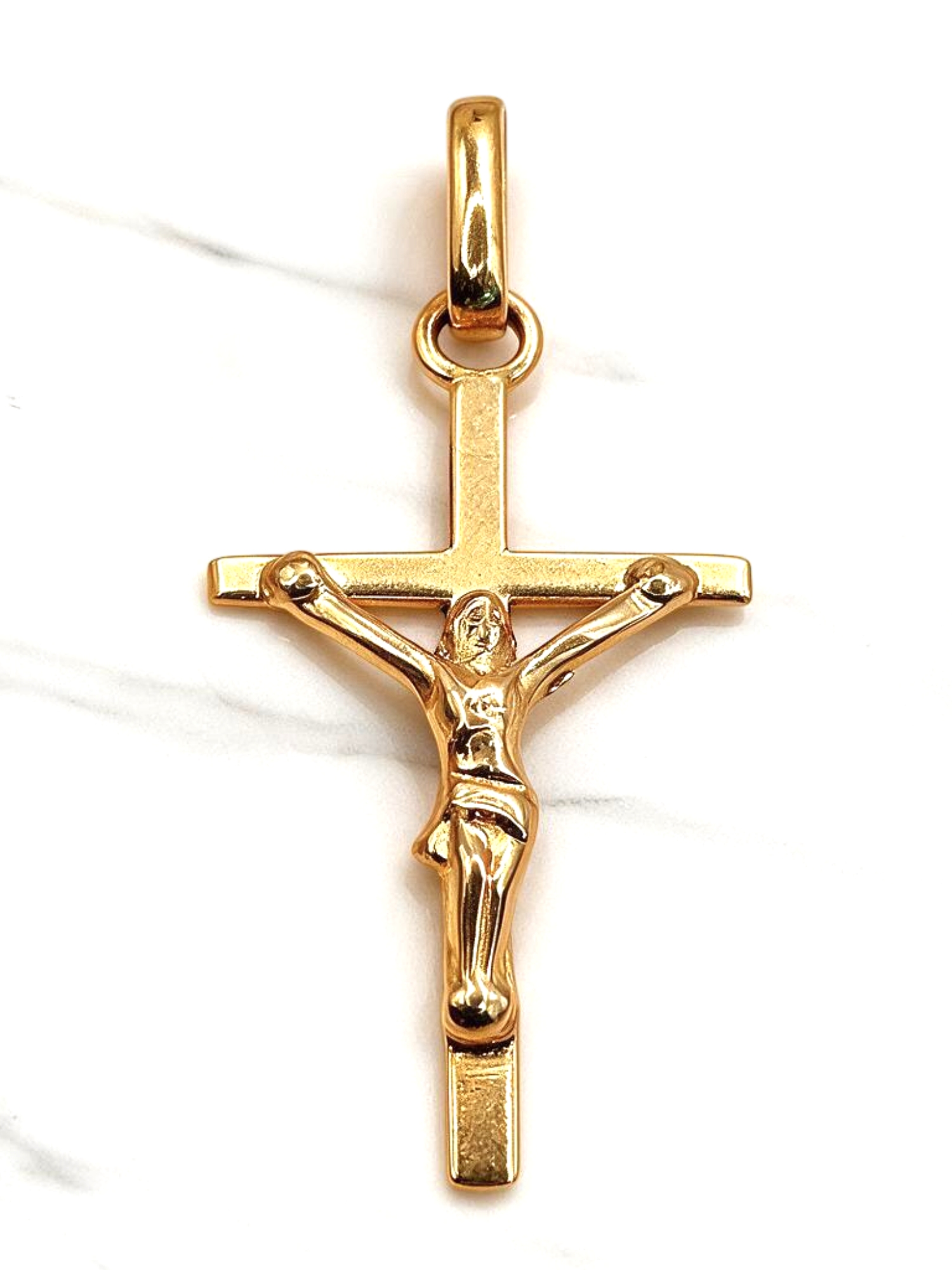 Colgante Cruz Cristo 4 cm Oro 18k  3