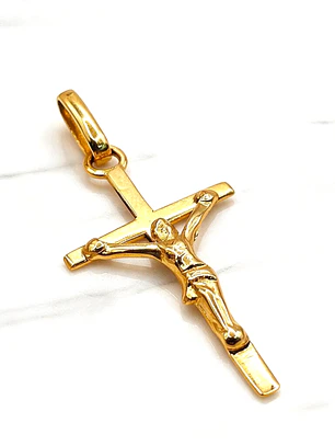 Colgante Cruz Cristo 4 cm Oro 18k 