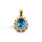 Colgante reina Agua Marina 2.2 cm Oro 18k  - Miniatura 3