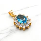 Colgante reina Agua Marina 2.2 cm Oro 18k  - Miniatura 2