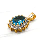 Colgante reina Agua Marina 2.2 cm Oro 18k  - Miniatura 1