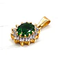 Colgante reina circónes y esmeralda grande Oro 18k - Miniatura 1