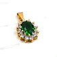 Colgante reina circónes y esmeralda grande Oro 18k - Miniatura 3