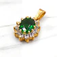 Colgante reina circónes y esmeralda grande Oro 18k - Miniatura 4