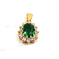 Colgante reina circónes y esmeralda grande Oro 18k - Miniatura 5