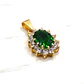 Colgante reina circónes y esmeralda grande Oro 18k - Miniatura 2